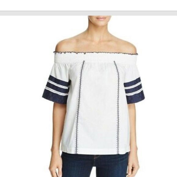 COPY - PORTIA* Embroidered Off The Shoulder Cotton Top - Picture 2 of 3